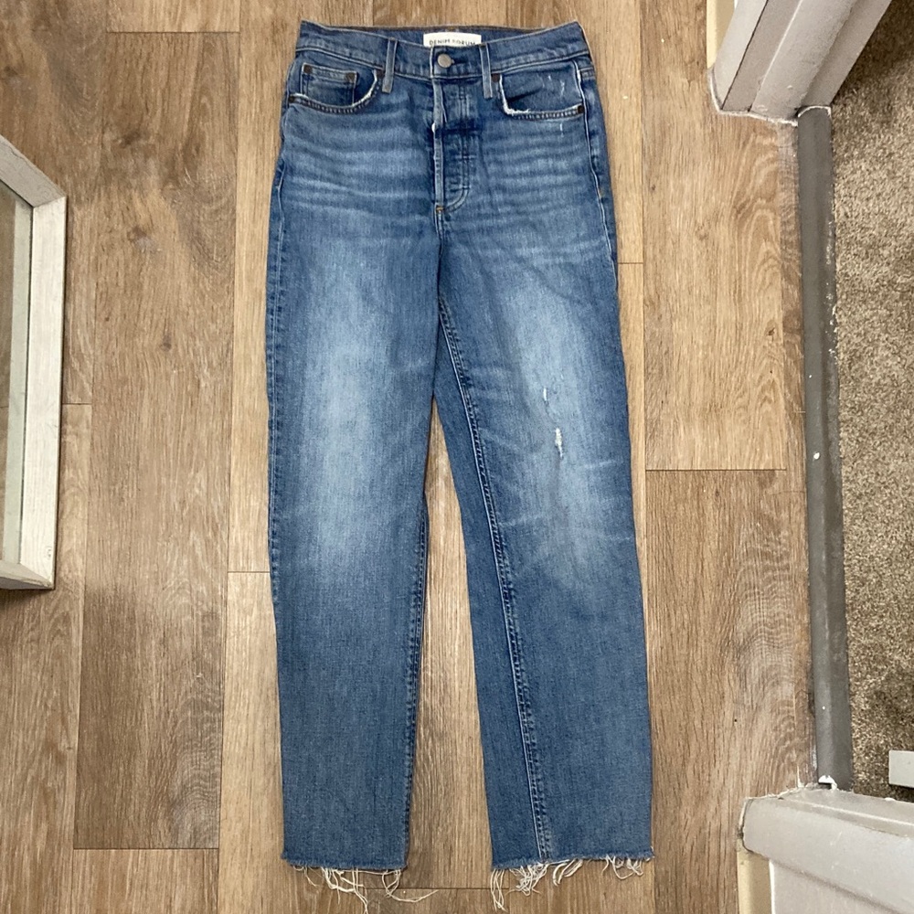 Denim Forum The Arlo High Rise Straight Leg Women Jean
